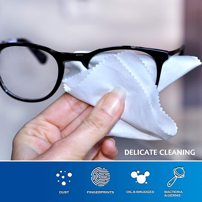 Non-scratch Eyewear Sunglass Wipes Neutral Customized Eyeglasses Lens Cleaning Cloth Fully Customizable, 100 pcs (5.5"x5.5")