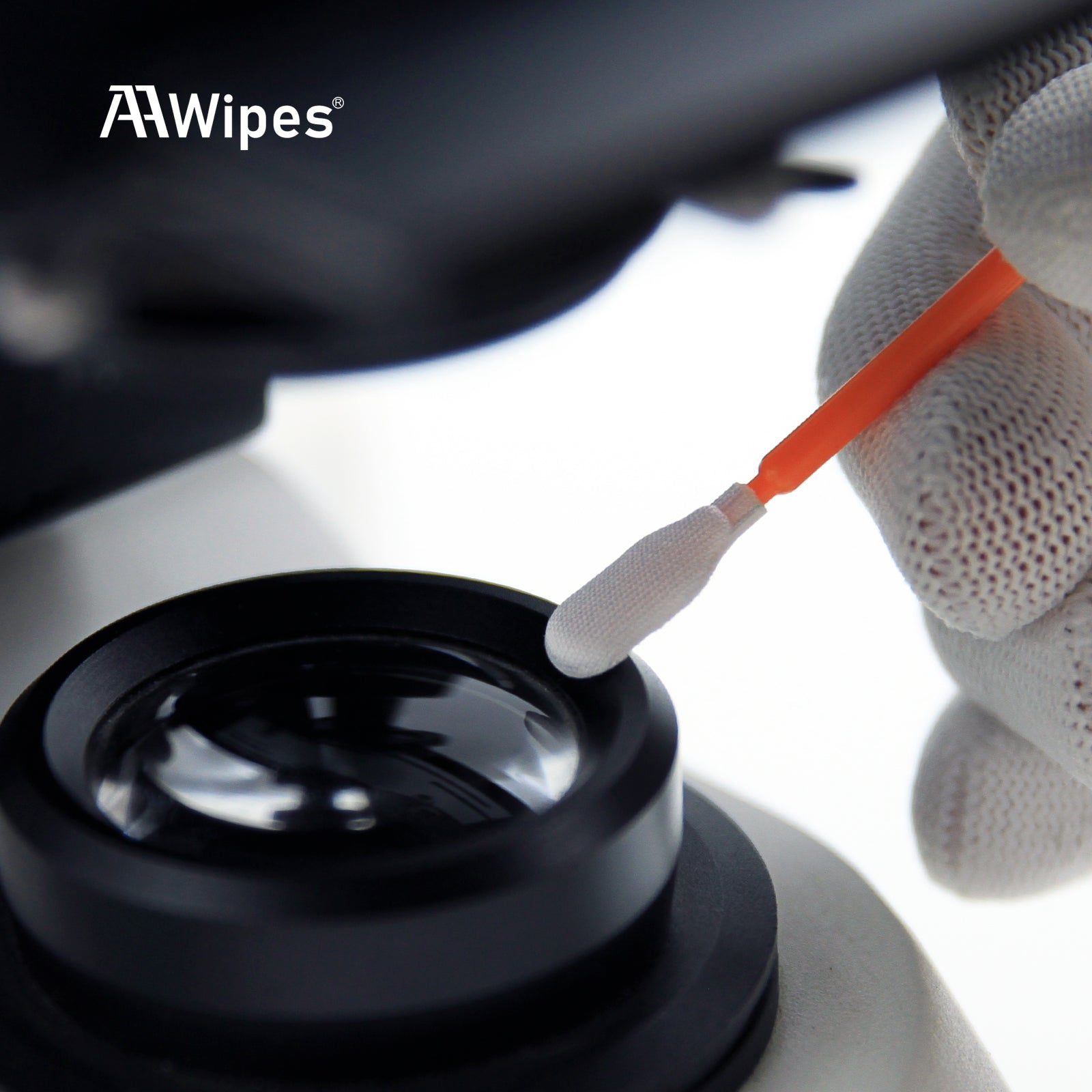 4" Knitted Polyester Cleanroom Swab (1,000 pcs, Orange, Length/Swab Head Width=100 mm/6.8 mm) for Optics (A7147A)