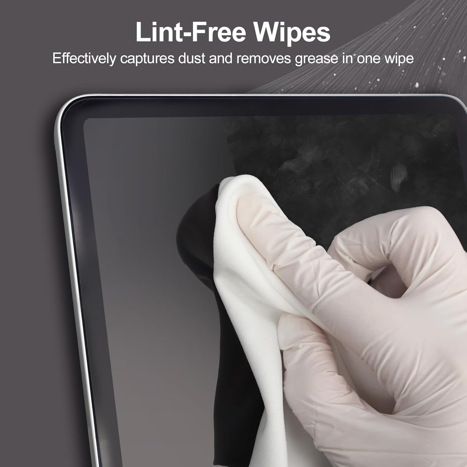 Cleanroom Polyester Wipes 9"x9" | 140GSM ISO Class 4-6 Lint-Free Cloths | Ultrasonically Sealed Edge For SMT & Lab, 100 Pcs/Bag  CP140U09