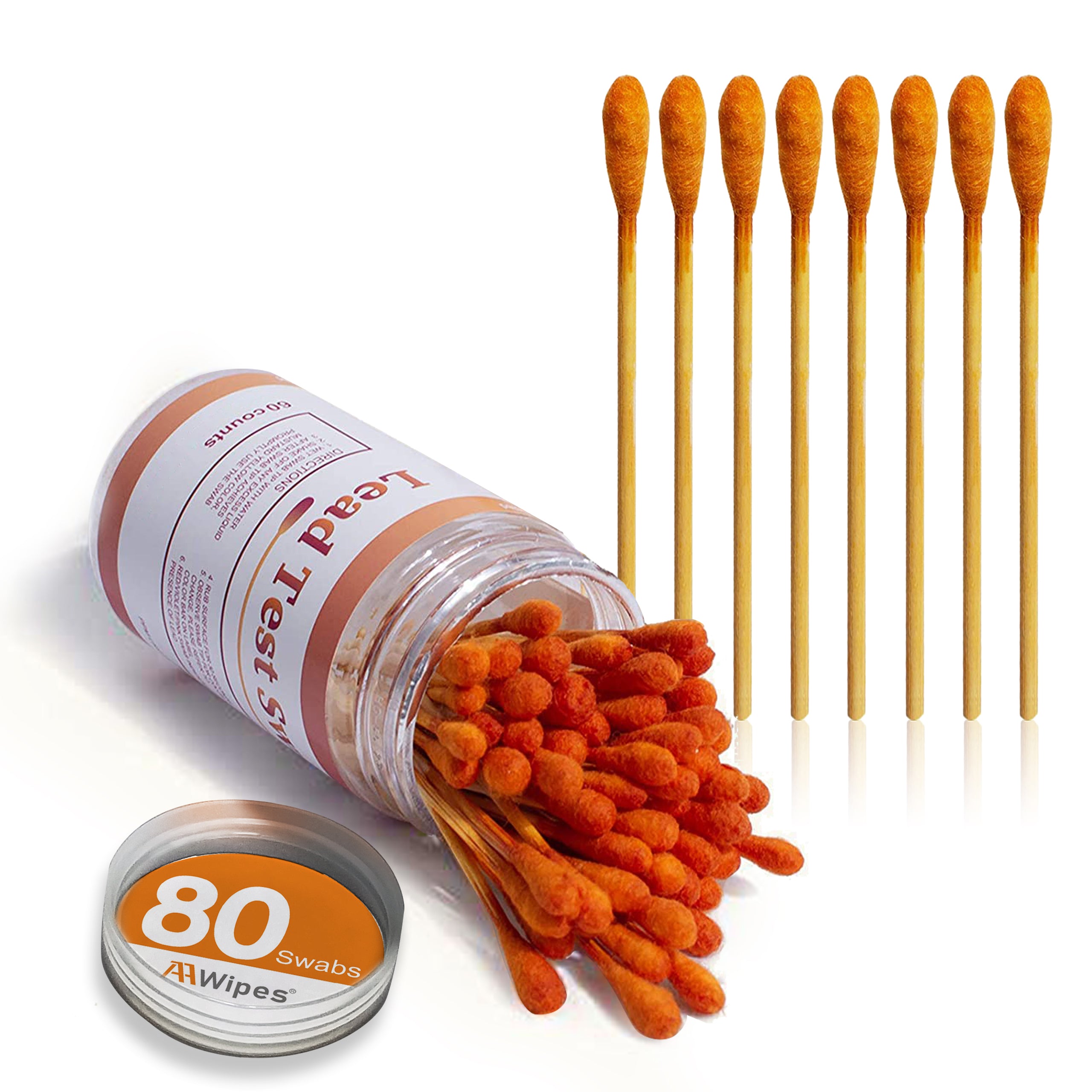 Lead Poisoning Detection AAwipes Lead Test Swab Kit (Starting from 50 Jars 4000pcs swabs, 80 Pcs/Jar Rapid Home Testing Swabs, 30-Second Results Dip in Water). Home Use, Painted, Dishes, Toys, Jewelry, Metal, Ceramics, Wood (LS80-50)