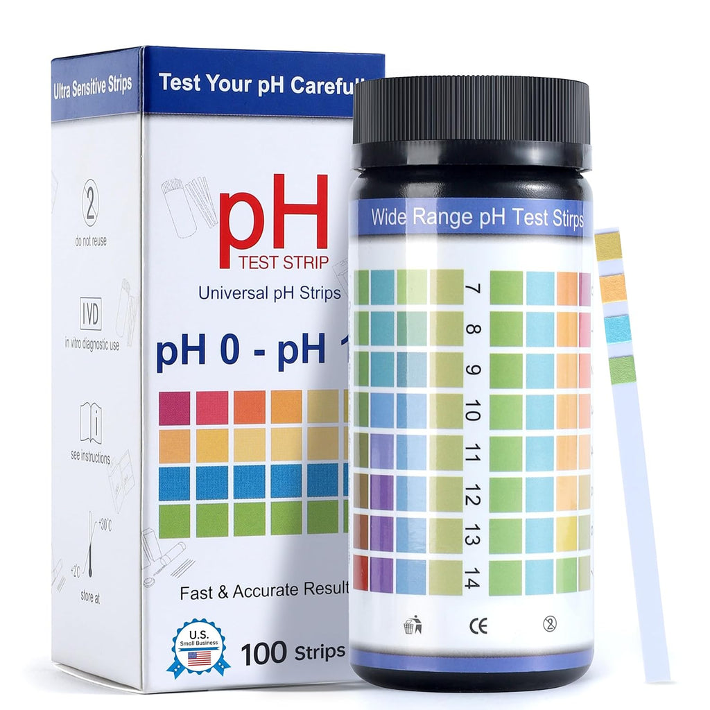 Ph Level Testing AAwipes pH Test Strips 0-14: 100 Strips Universal Litmus Paper pH Test