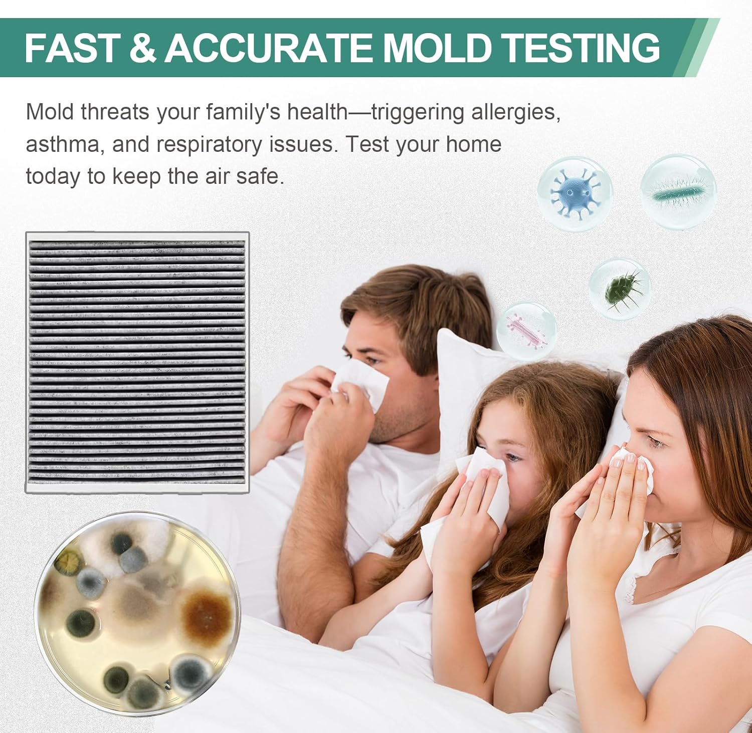 Mold Test Kit for Home Indoor Air Quality Testing Kits Mold Detector（Starting from 10boxes, 120 pieces,  MT-120）
