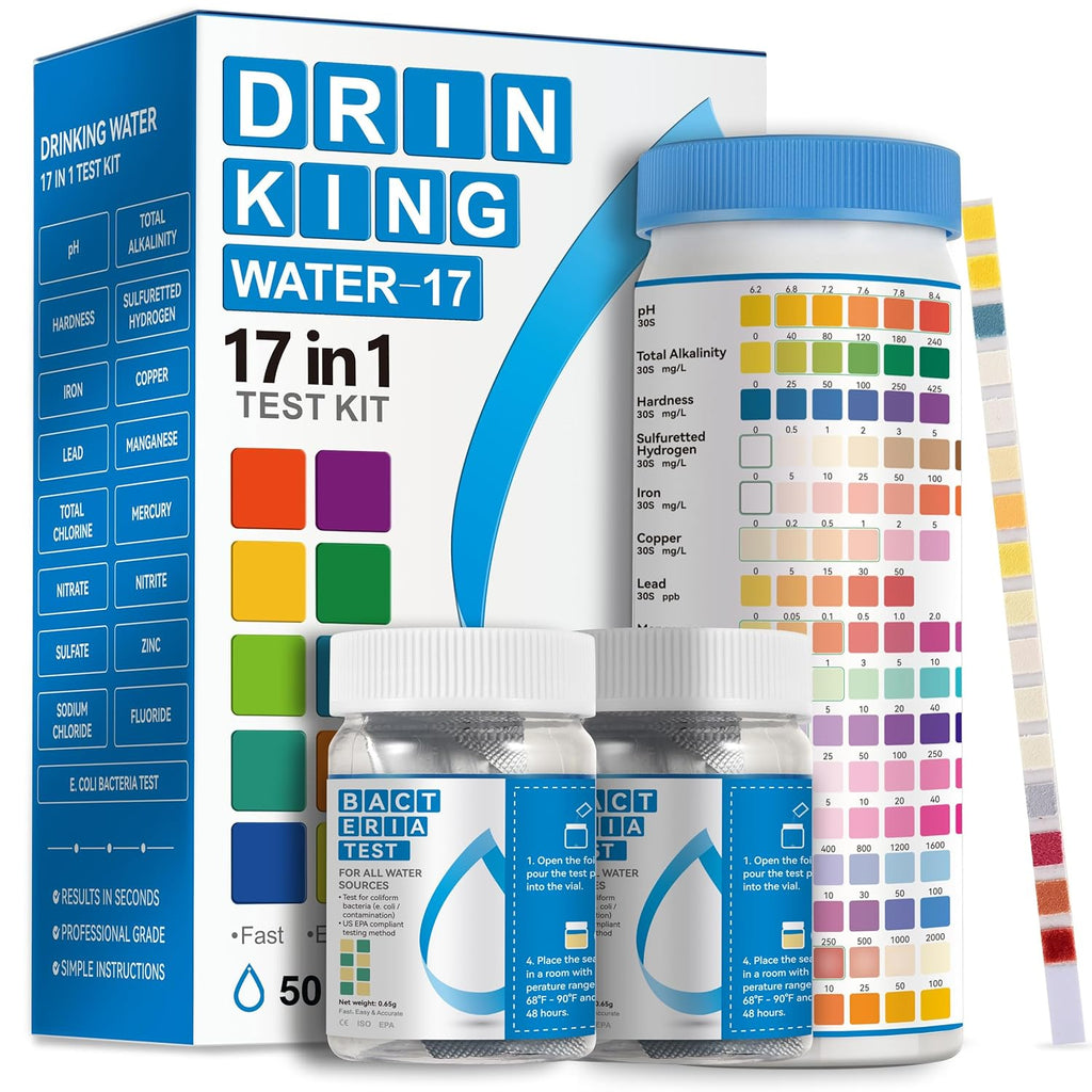 Complete Water Testing Kits for Drinking Water 50 Strips + 2 Bacteria