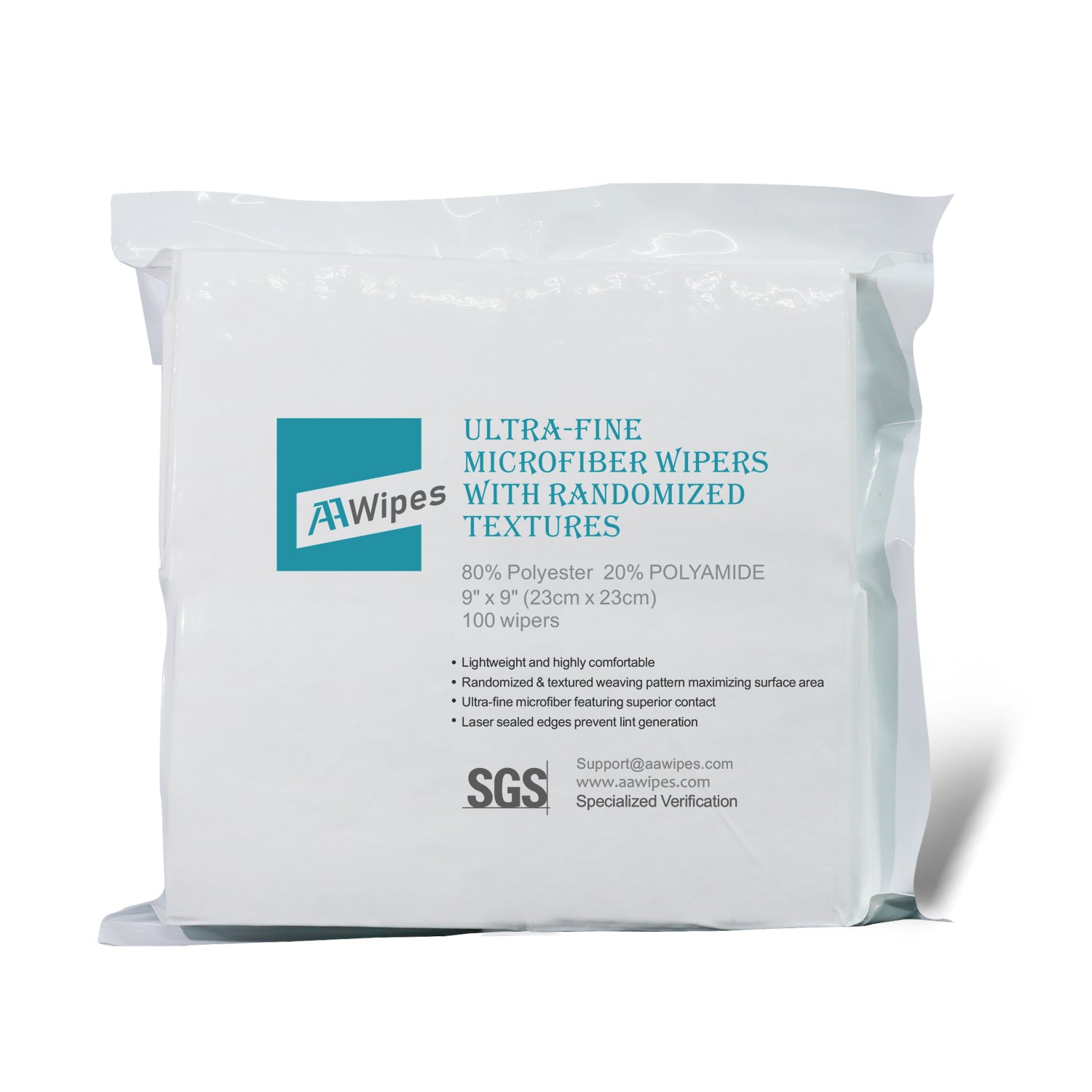 Superfine Microfiber Wipes Irregular Woven Linen 9"x9" (Starting at 1 Box 3,000 Wipes per 30 Bags) (No. MFR14009)