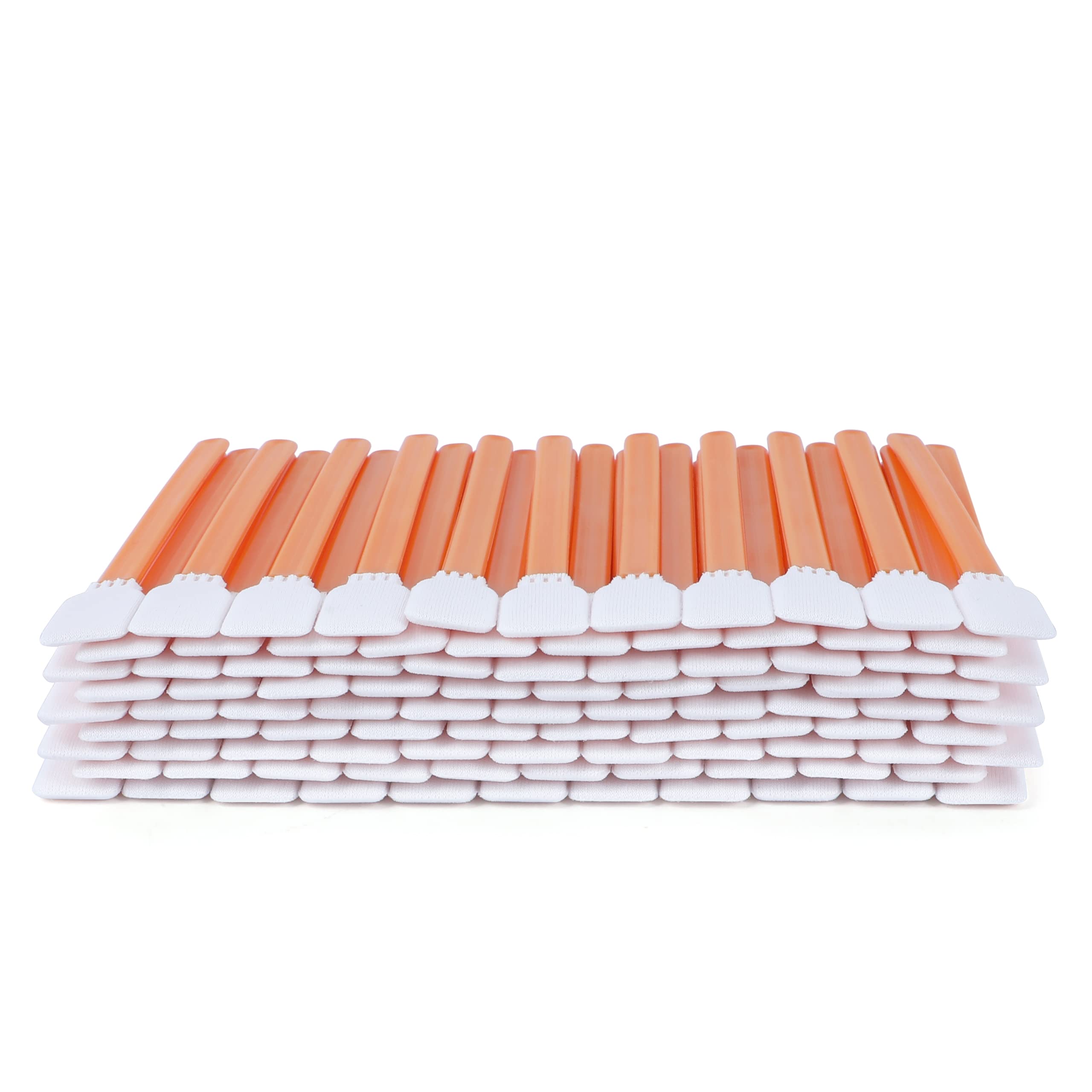 5" Cleanroom Swabs (100 pcs, Length/Swab Head Width=125 mm/14.5 mm, Orange, Rectangular Flat Head) Knitted Polyester Swabs Mid-Size General Purpose Lab Swab Sticks (A7145B-1000)