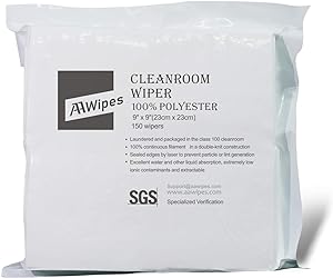 Laser edge sealed cleanroom polyester wiper detail, lint free anti-static wiper for high-precision optics and SMT cleanroom surface cleaning