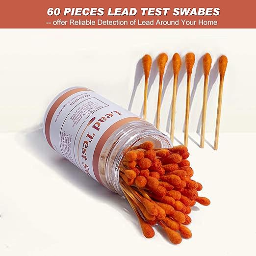 Lead Detection Instant Lead Test Swab Kit (Starting from 6000 Lead Poisoning Detection)  Home Testing Swabs) 30-Second Results. Dip in White Vinegar. Home Use for All Surfaces - Painted, Dishes, Toys, Jewelry, Metal, Ceramics, Wood (LS30-6000)