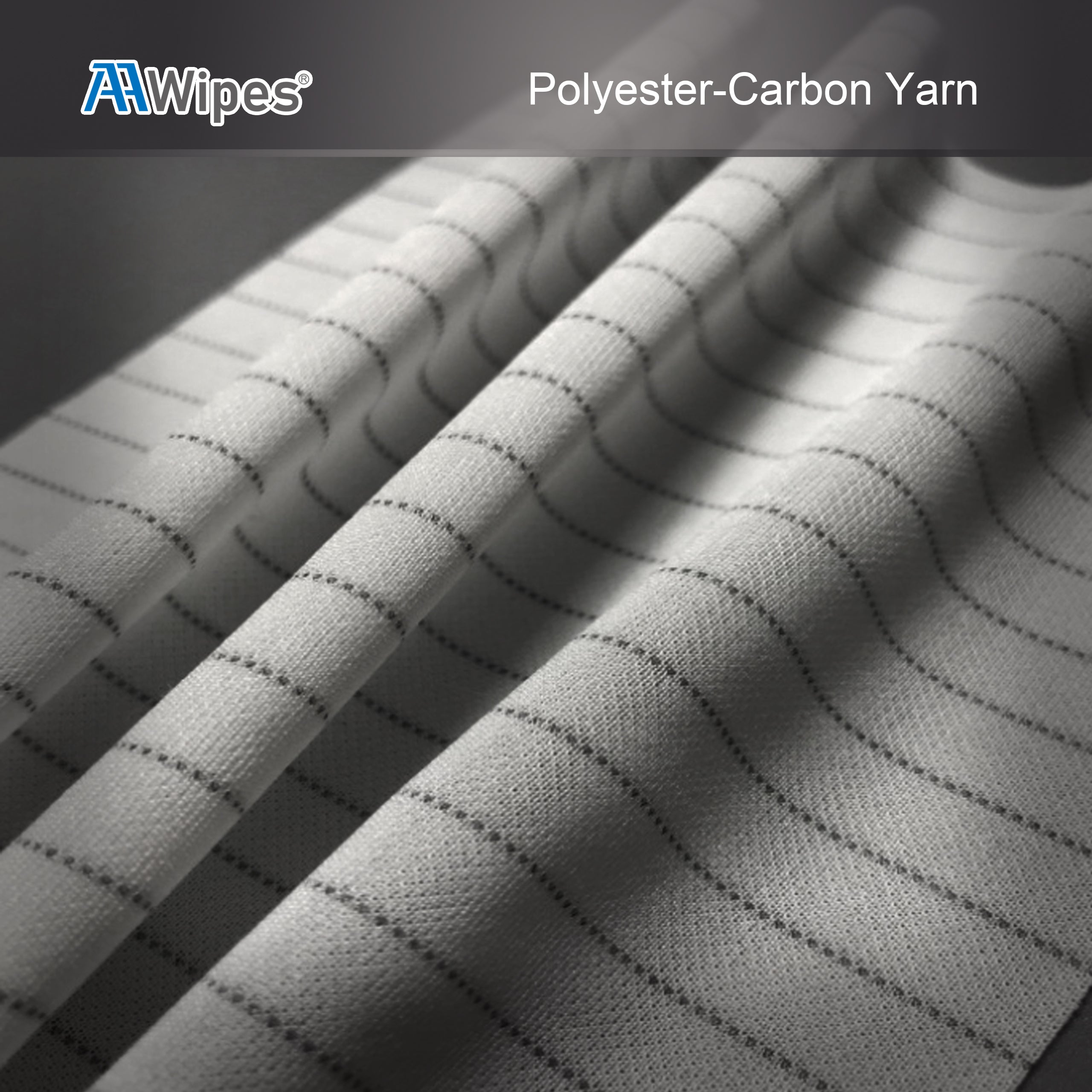 ESD-safe polyester cleanroom wipes with low lint for semiconductor tools