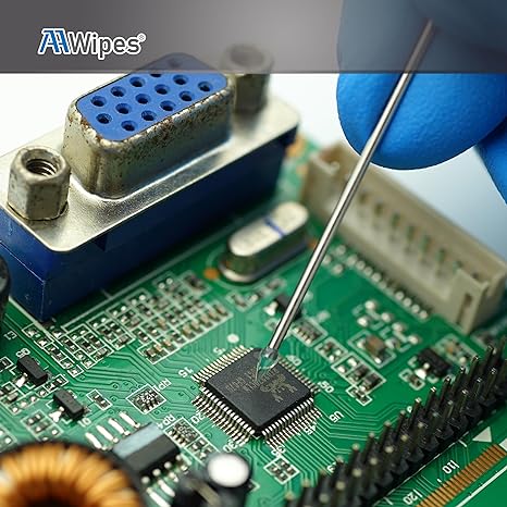 Fine tip silicone gel swabs for microelectronics cleaning