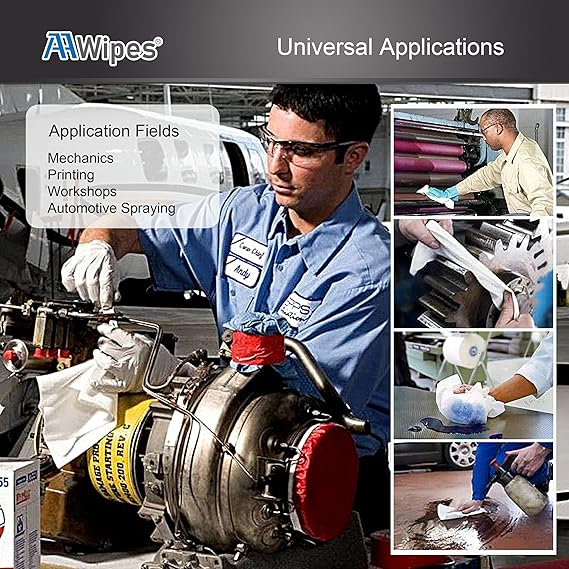 ALT Text:
AAWipes large 24x12 inch cleanroom wipes for use in automotive, aerospace, optical, and electronics manufacturing.