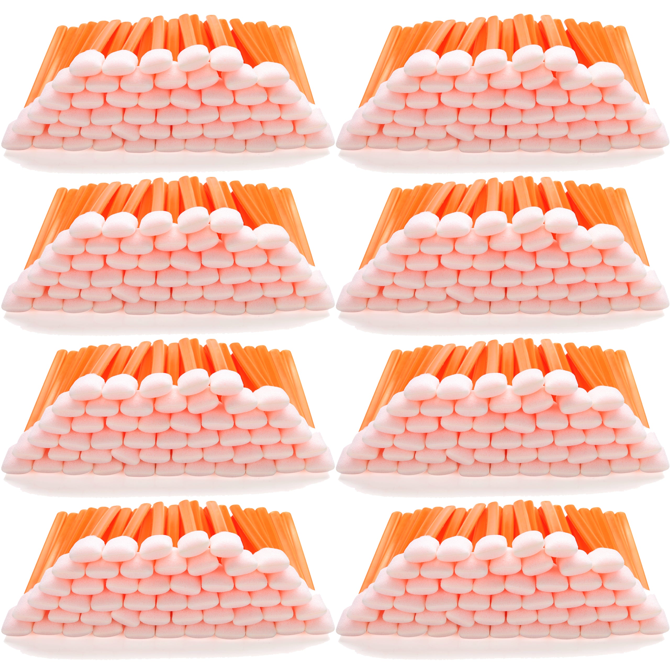 Cleanroom Foam Cleaning Swab Sticks  (1,000 pcs, Large Rectangular Foam, Orange) (No. C714C)